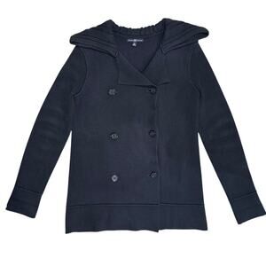 Gap Vintage Sailor Knit Cardigan Heavy Sweater 100% Cotton Navy Blue Size Small